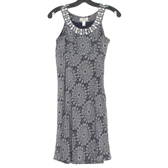 Ann Taylor Loft Dress Vintage Silk Boho Cottagecore Academia Coastal Beaded 2P - Picture 6 of 6